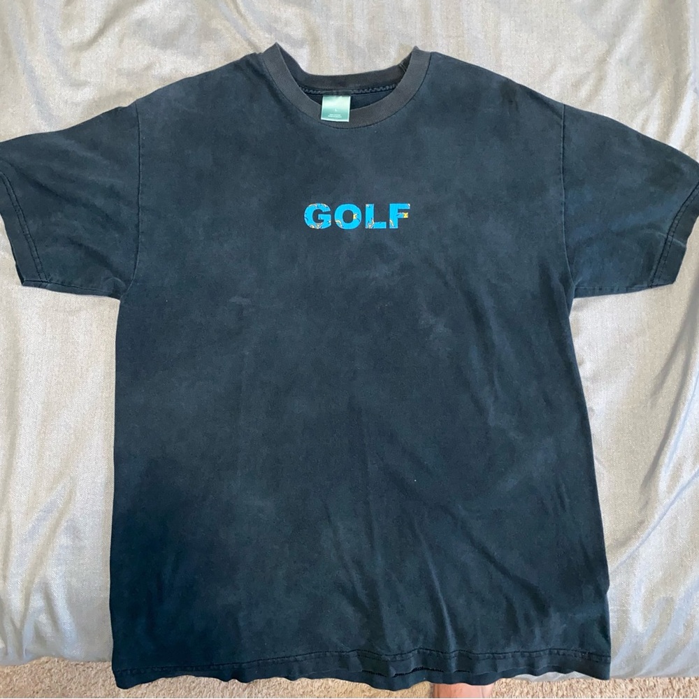Golf Wang Black Tee with Blue Logo